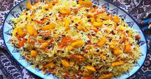 طرز-تهی-هویچ-پلو-با-مرغ