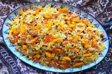 طرز-تهی-هویچ-پلو-با-مرغ