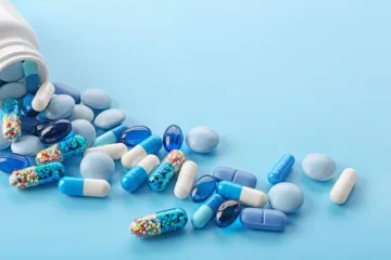 medicine and cells in an abstract scientific background
