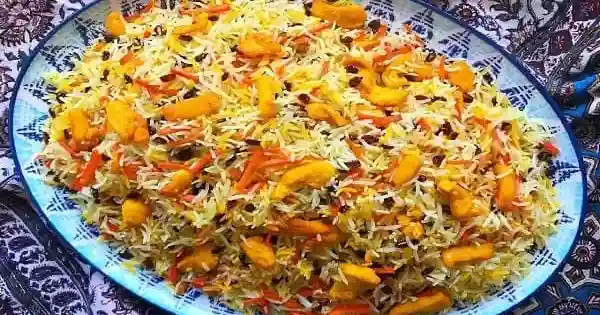 طرز-تهی-هویچ-پلو-با-مرغ